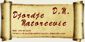 Đorđe Matorčević vizit kartica
